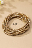 6 Strand Of Faceted Bead Bracelet-Gold