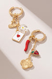 Gold Mismatched Charm Hoop Earrings