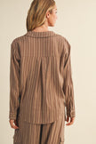 Vertical Stripe Twist Front Shirt