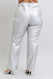 Hw Tummy Control Silver Faux Leather Straight