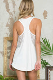 V-neck Sleeveless Top With Side Lace Detail
