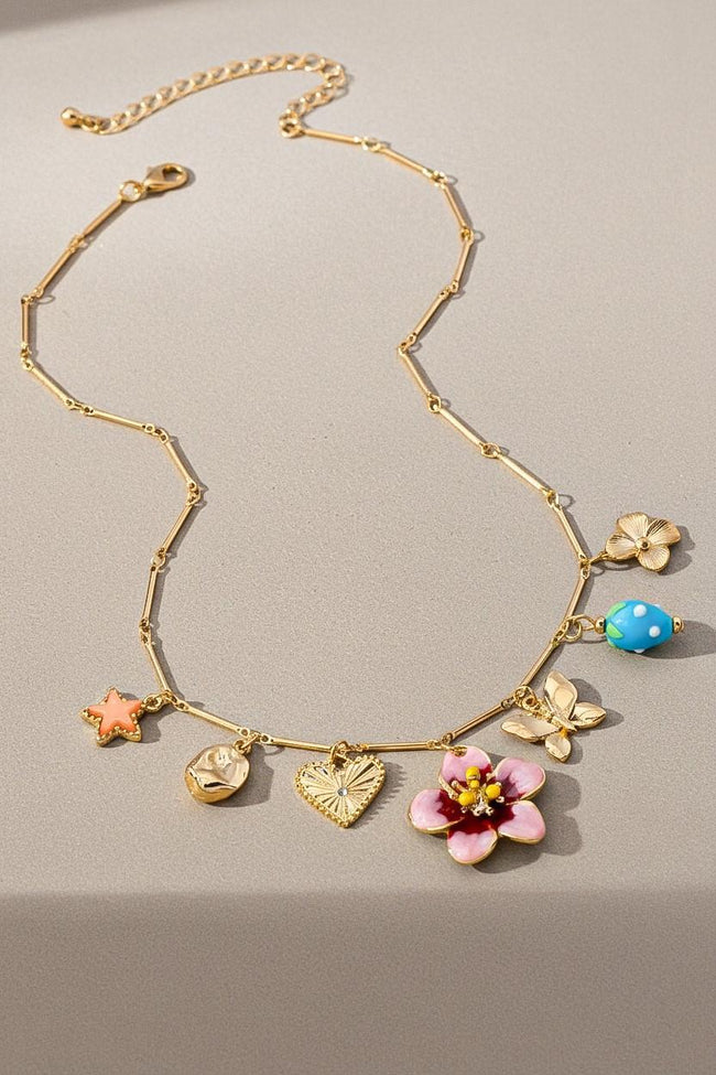 Blooming Meadow Charm Necklace Floral