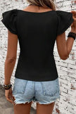 Comfortable Ruffle Sleeve Casual Top