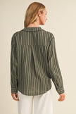 Vertical Stripe Twist Front Shirt