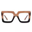 Oversized Square Blue Light Blocking Sunglasses-BROWN/BLACK