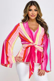 RED/PINK Multi Print Long Sleeve Top