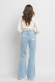 90'S VINTAGE SUPER HIGH RISE DISTRESSED FLARE JEAN