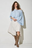 Spring Asymmetrical One Shoulder Knit Drape Top
