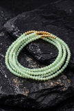 6 Strand Of Faceted Glass Bead-Green