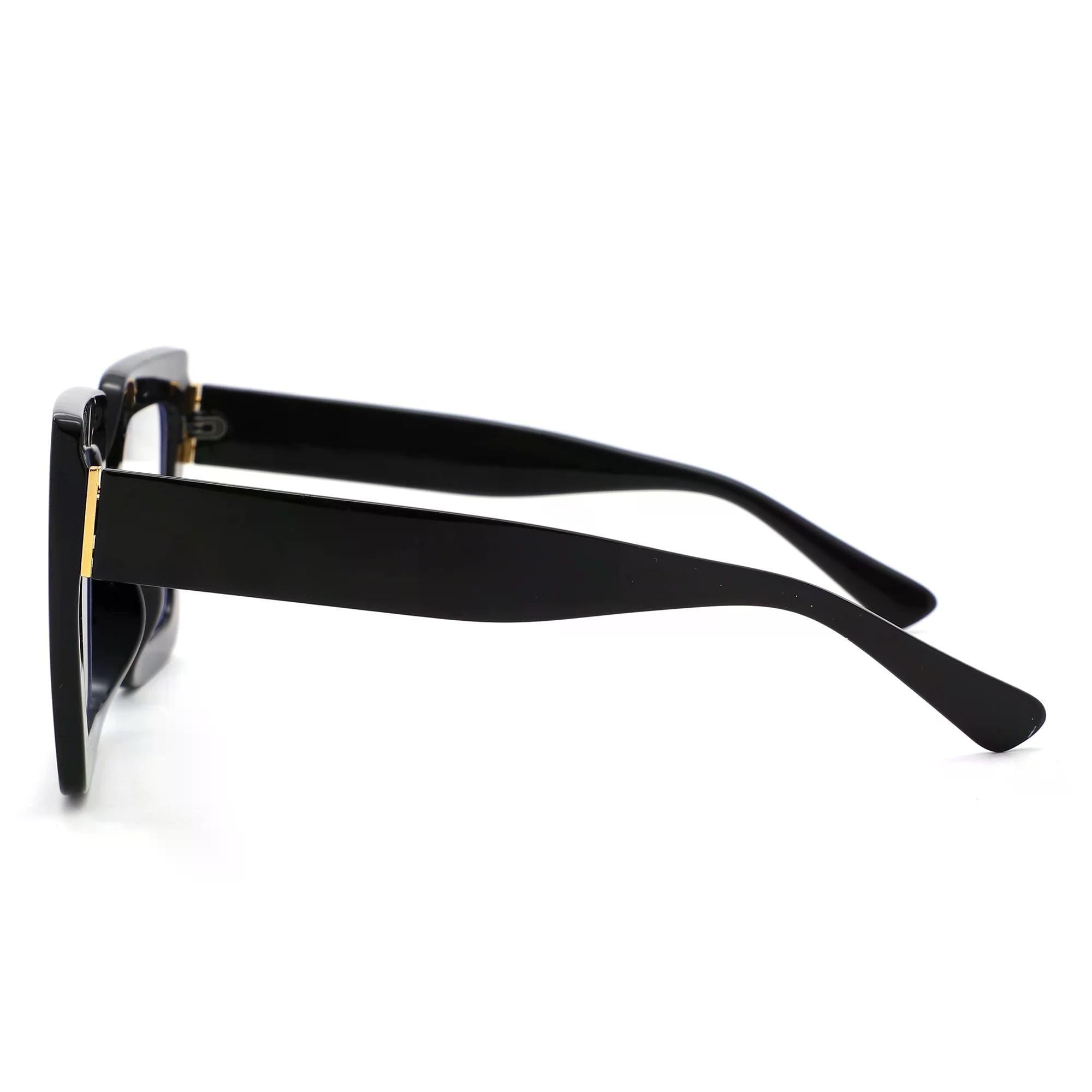 Oversized Square Blue Light Blocking Sunglasses-BLACK