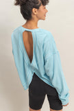Oversized Cross Detail Open Back Sweatshirt