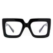 Oversized Square Blue Light Blocking Sunglasses-BLACK