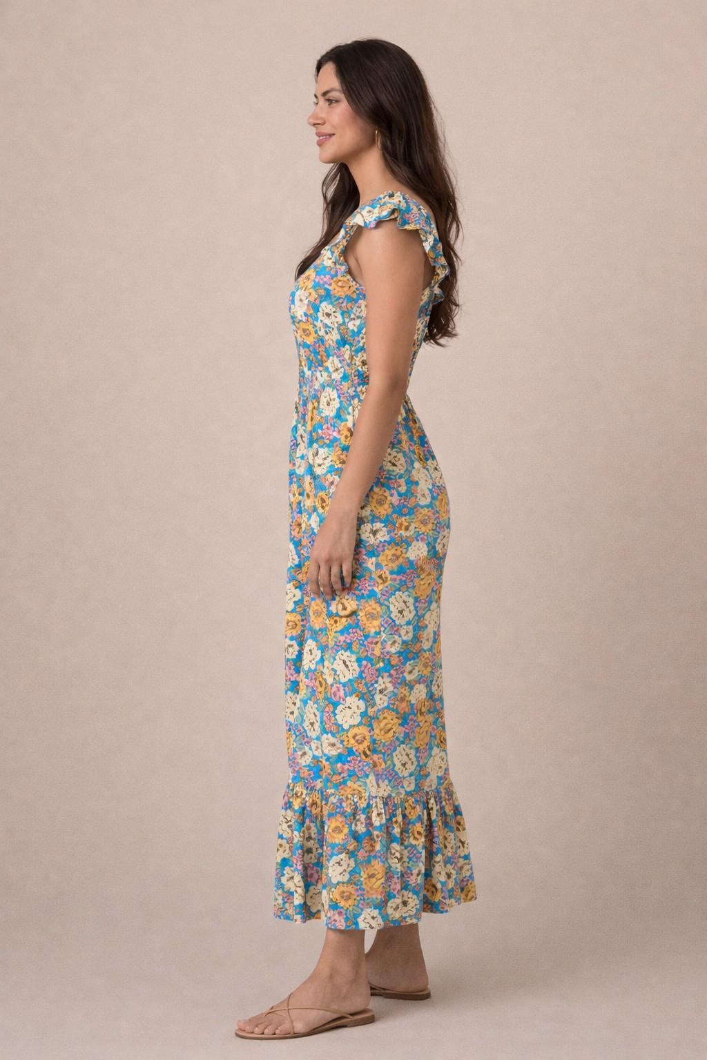 FLORAL CUT OUT HIGH WAIST JUMPSUIT