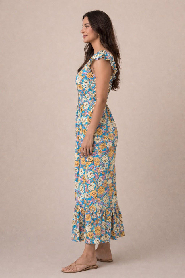 FLORAL CUT OUT HIGH WAIST JUMPSUIT