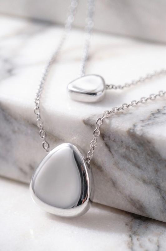 Two Way Pebble Necklace - Silver