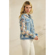 Denim Jacket with Floral Organza Inset