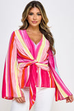RED/PINK Multi Print Long Sleeve Top