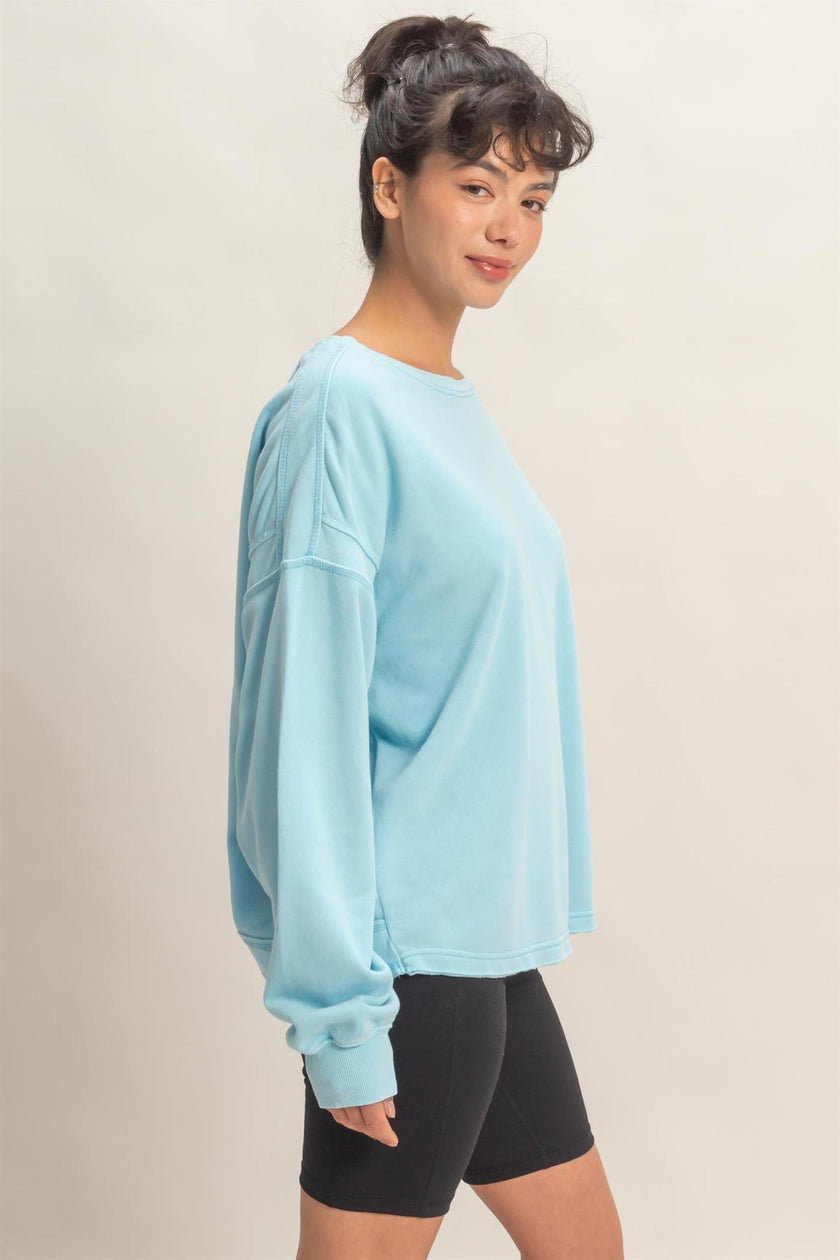 Oversized Cross Detail Open Back Sweatshirt