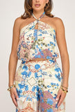 Halter Top & Pants Set - BLUE MULTI