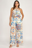 Halter Top & Pants Set - BLUE MULTI