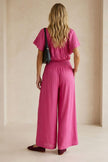 Off The Shoulder Satin Jumpsuit - MULBERRY