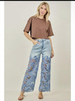 Faux Pearl Accents Floral Lace Spliced Pants