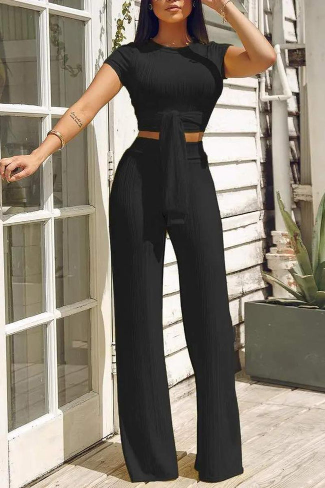 Co-ord Set, Trendy Ribbed Outfit