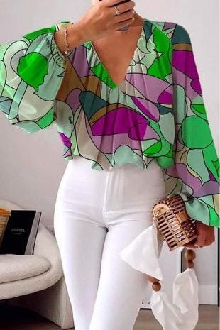 Chic V Neck Blouse
