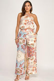 Halter Top & Pants - ORANGE MULTI
