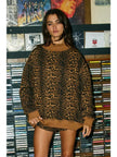 Cheetah Patterned Mock Neck