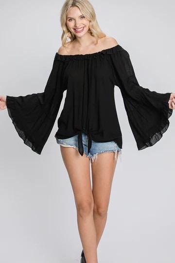 OFF SHOULDER BELL SLEEVE