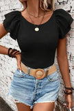 Comfortable Ruffle Sleeve Casual Top