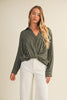 Vertical Stripe Twist Front Shirt