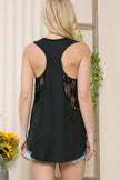 V-neck Sleeveless Top With Side Lace Detail