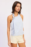 One Shoulder Top with Scarf Detail