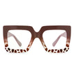 Oversized Square Bluelight Blocking Sunglasses-PINK/ANI PRINT