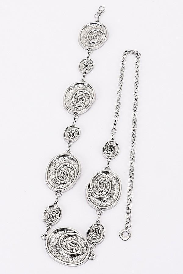 Spiral Shell Charm Chain Waist Belt -SILVER
